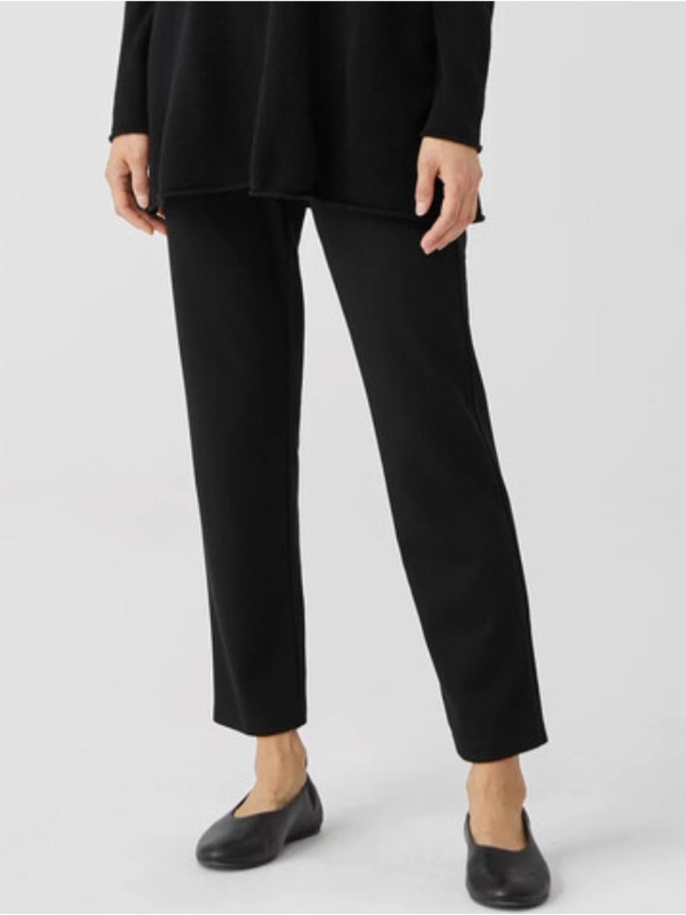 Eileen Fisher Flex Slim Ponte Knit Pant Black Sz S
